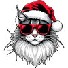 Cat Santa Claus Christmas