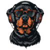 Rottweiler Sunglasses Headphones Dogs Dog