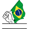 Flagge Brasilien transparenter Fausttextraum