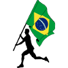 Flag Brazil man running