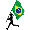 Flag Brazil woman running