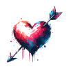 Heart Art with Arrow Lovingly