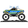 Monster Truck Police Blue Yellow