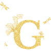 Buchstabe g goldene Glitzerlibelle - Geschenkidee
