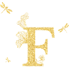 Buchstabe f Goldene Glitzerlibelle - Geschenkidee