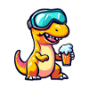Dinosaurier brontosaurus Ski Bier