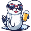 Seal Animal Ski Beer