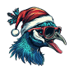 Paon oiseau Noël drôle