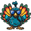 Peacock Bird Comic Cool