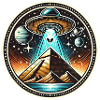 Ufo Alien Pyramids Logo
