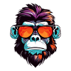 Monkey Head Portrait Cool