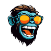 Monkey Head Portrait Cool