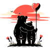 Bear in Love - Romantic Sunset