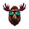 Moose Head Portrait Cool