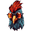 Rooster Head Portrait Cool