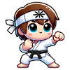 Kriegerkind mit Karate-Outfit