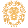 Goldenes modisches Löwen Logo