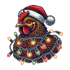 Christmas chicken with fairy lights
