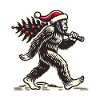 Christmas Bigfoot with Tree