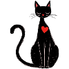 Svart katt med hjerte – magisk og minimalistisk