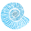 spiralförmige blaue Muschel