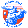 Baseball-Bär im Retro-Stil