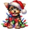 Festlicher Hund mit Lichterkette