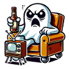 Funny Ghost Watching TV Boo