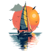 Sailboat before sunset