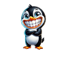 Cute grinning penguin cartoon