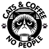 Cat and coffee not people