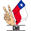 Flagge Chile Friedenszeichen Text 'Chile'