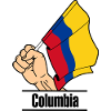 Flag Columbia fist text 'Columbia'