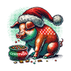 Christmas greedy pig with cap