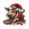 Christmassy gluttony pig