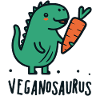 Veganosaurus Vegan Dinosaur Pun