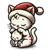 Chats mignons Noël avec chapeau