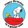 Peanuts Compleanno Design Dorato Oldie Con Snoopy