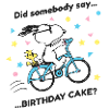 Fistaszki Snoopy na urodziny roweru