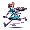 Cheerful baker serving fresh cookies