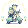 Always Scootin' – Retro Skull Scooter