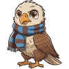 Aigle mignon avec écharpe