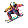 Snowboarder Cartoon Look
