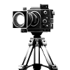 Camera on tripod
