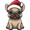 French Buldog Dog Christmas