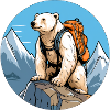 Eisbären Bergsteiger / Wandern Eisbär