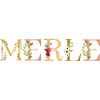 MERLE Name mit Blumen geschmückt