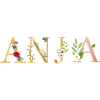 ANJA Name mit Blumen geschmückt