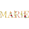 MARIE Name mit Blumen geschmückt