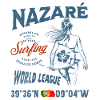 Nazaré Surfing Girl Nautical Print